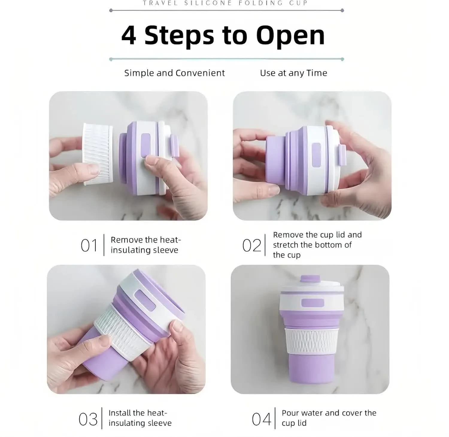 2 Pcs Blue Collapsible Silicone Coffee Cup | Portable, Microwave & Freezer Safe | Travel Mug Set