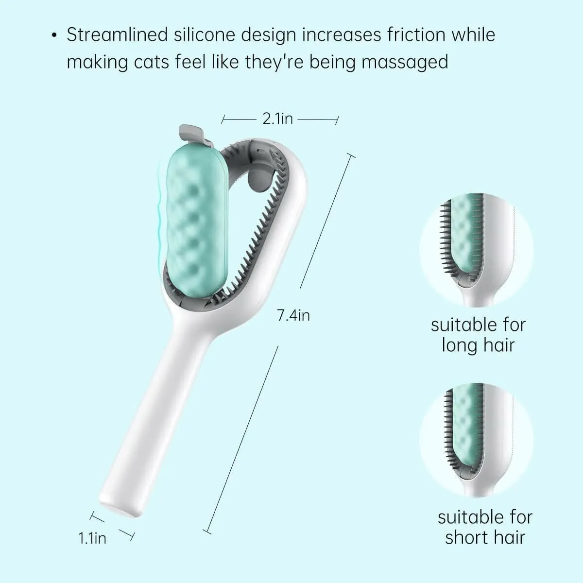 3-in-1 Multifunction Pet Cleaning Comb Hair Removal Tool with Disposable Wipes (Multicolor, Pack of 1)