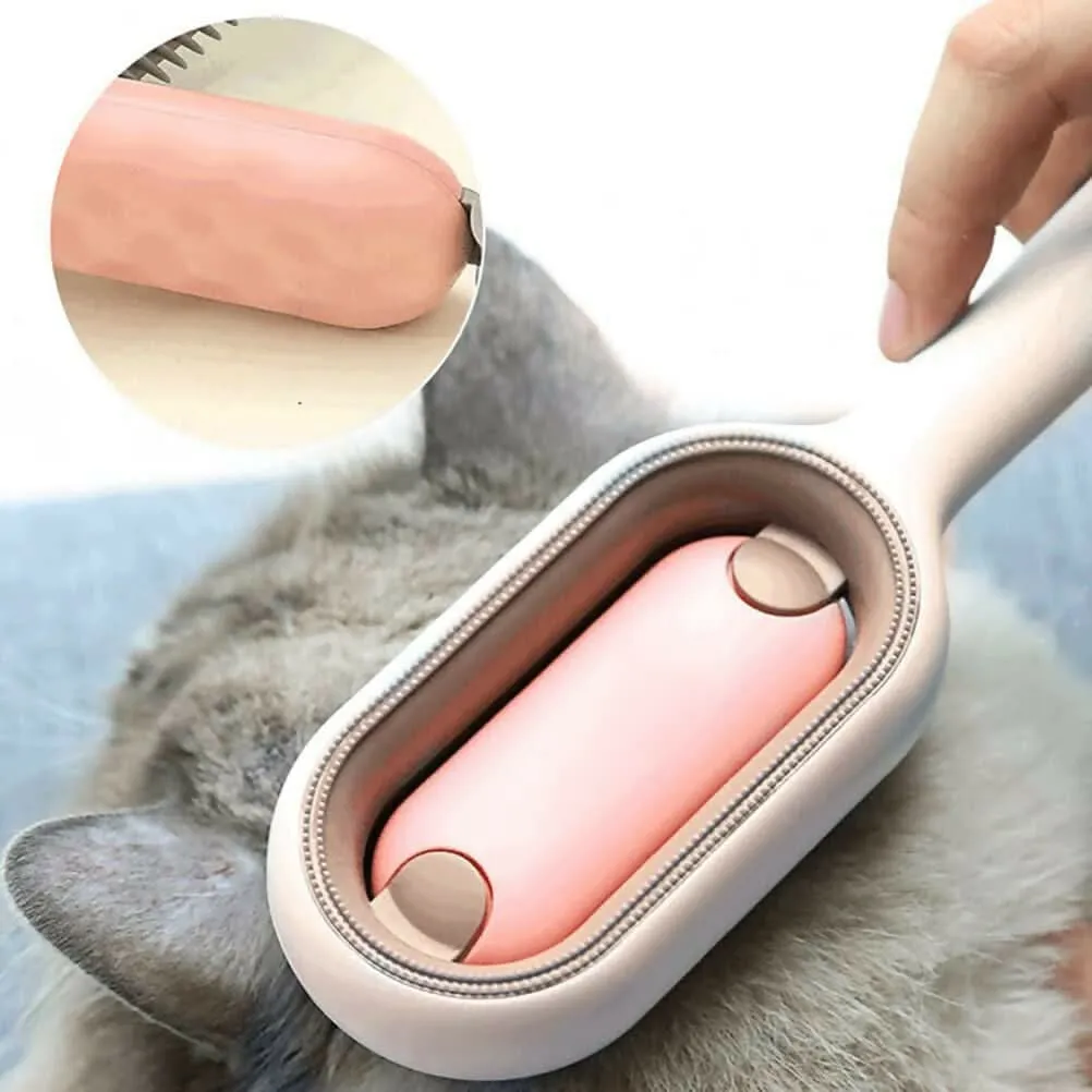 3-in-1 Multifunction Pet Cleaning Comb Hair Removal Tool with Disposable Wipes (Multicolor, Pack of 1)