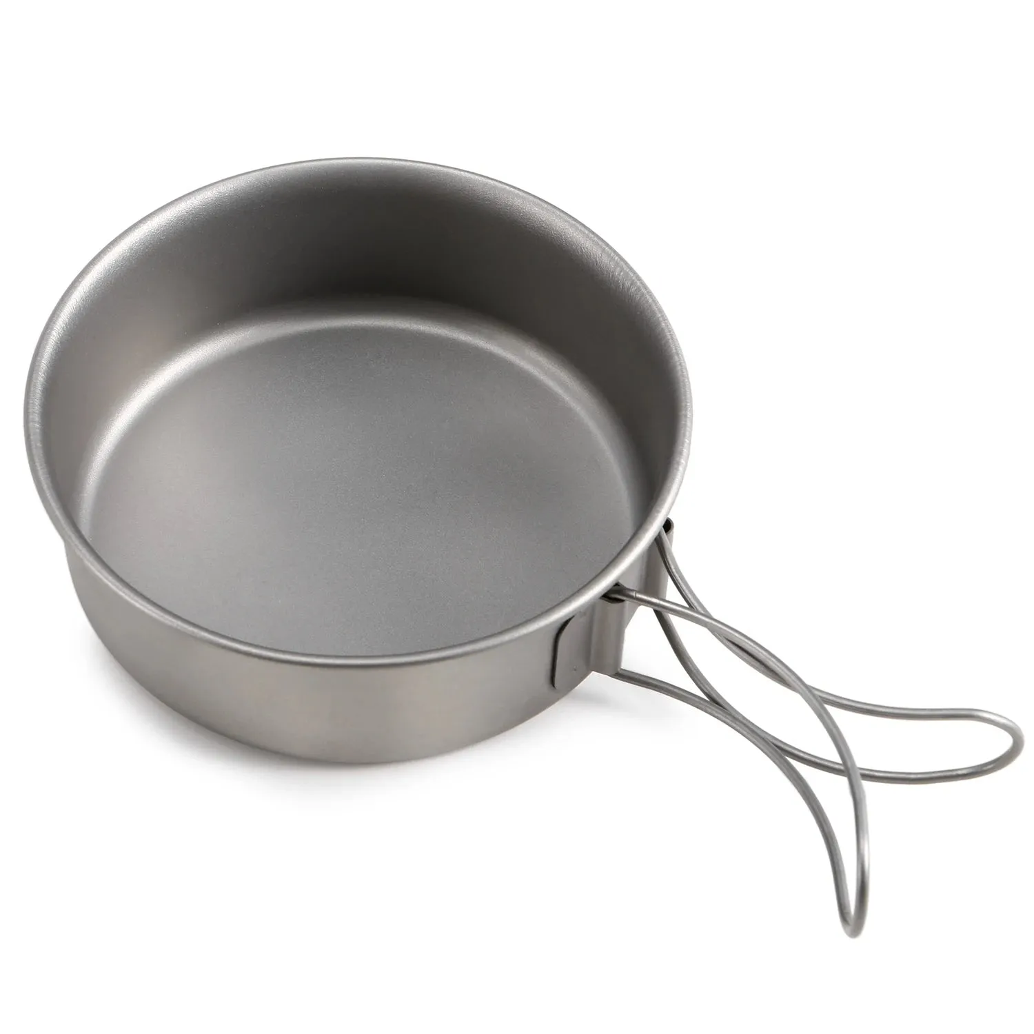 3pcs Titanium Bowls Set Ultralight Titanium Dinner Bowl Pan with Foldable Handles for Outdoor Camping Hiking Picnic