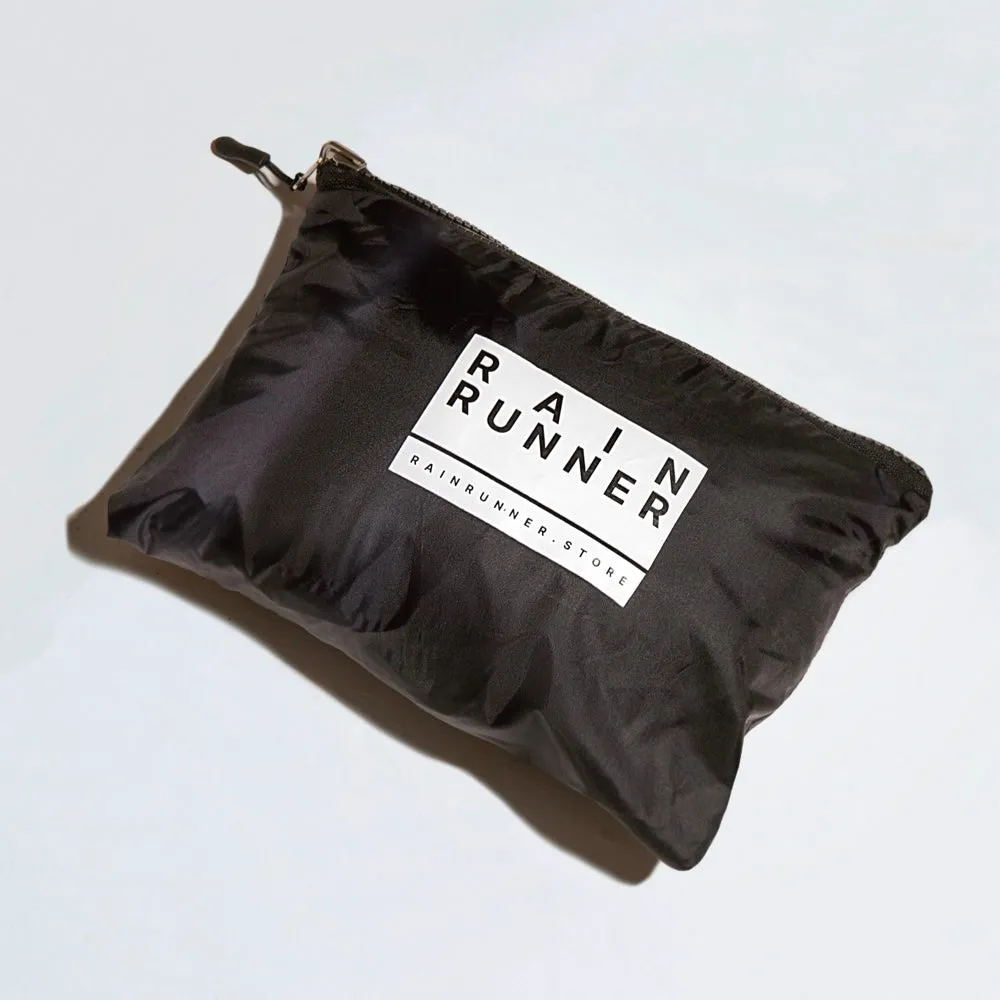 All-black raincoat