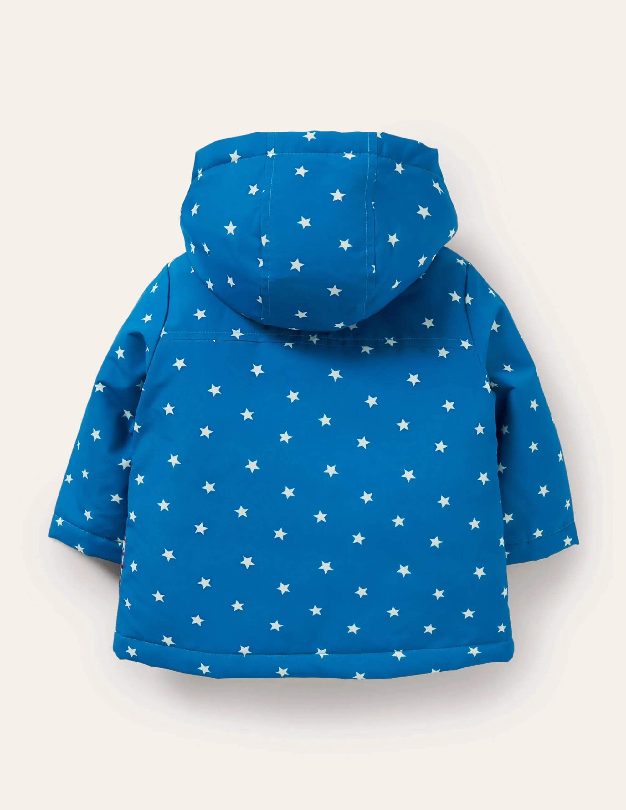 Appliqué Raincoat-Bright Marina/Ivory Space