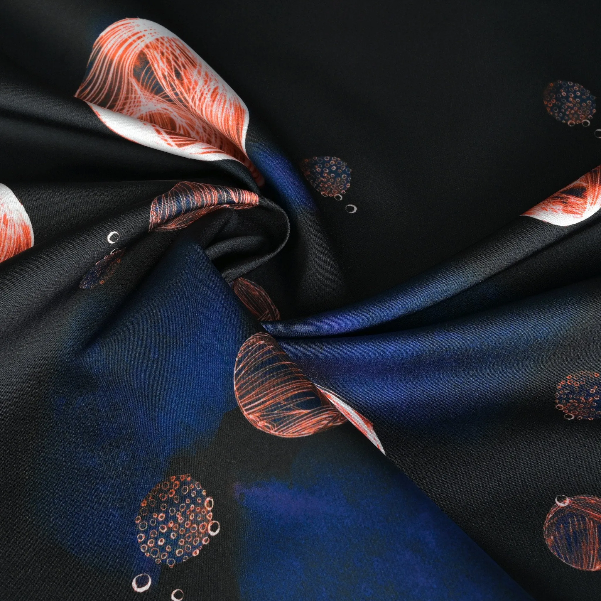Black Print Techno Fabric 97111