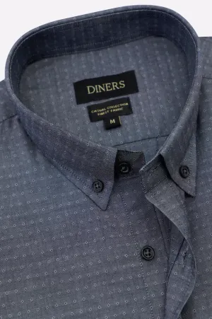 Black Self Textured Casual Shirt