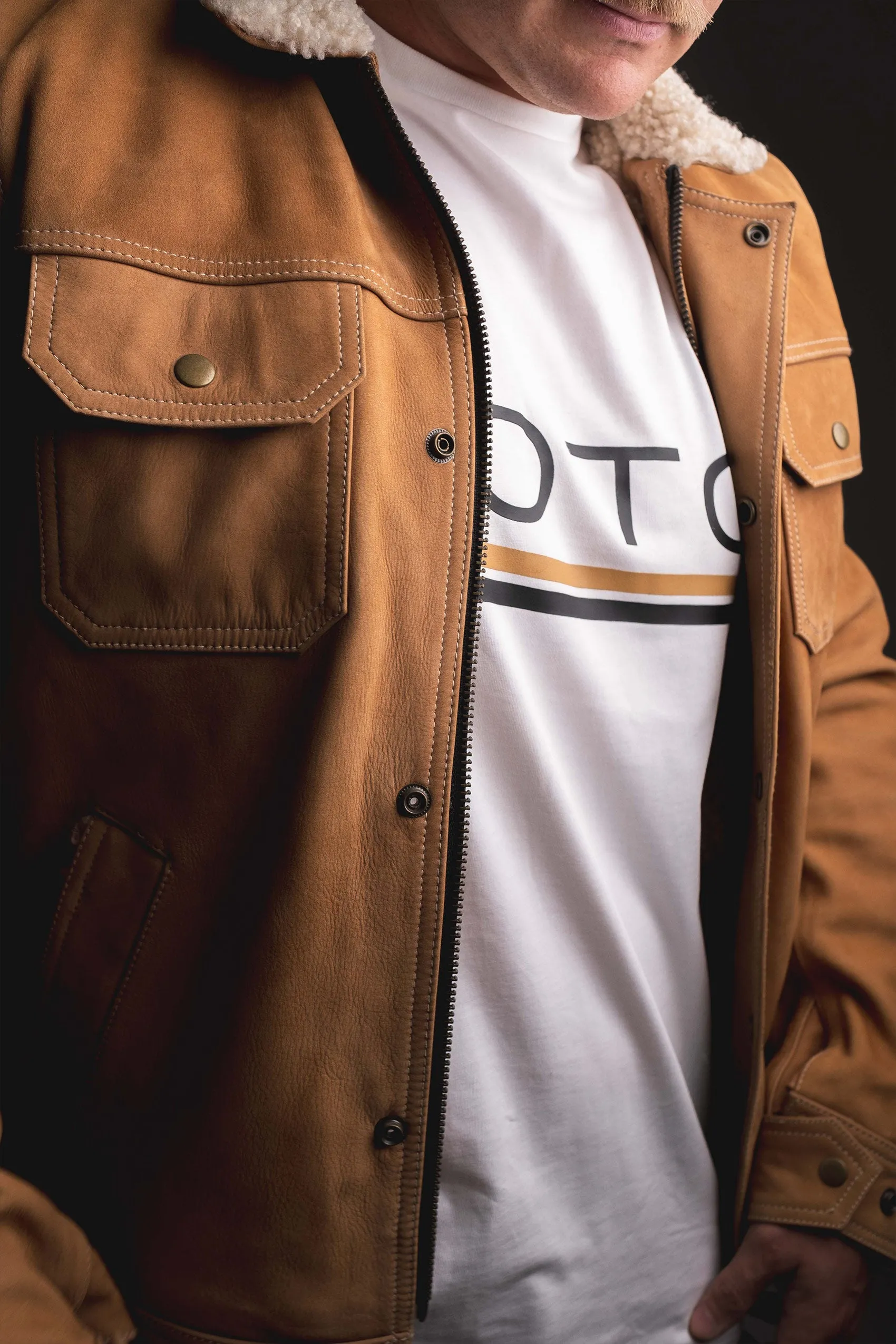 Byron Nubuck Leather Motorcycle Jacket (Armoured)