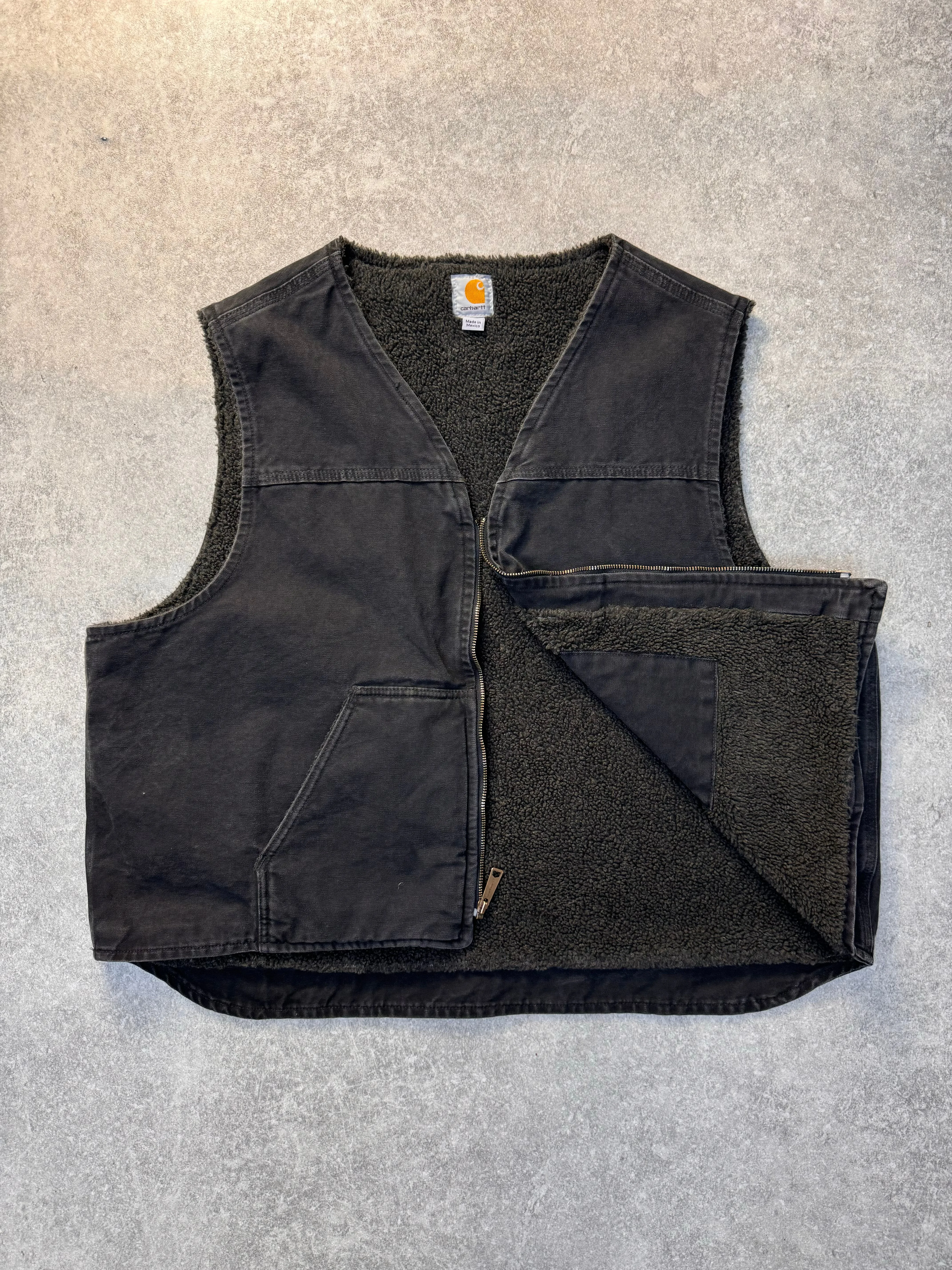 Carhartt Distressed Black Workwear Gilet