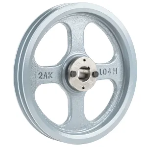 Cast Iron 10.25" 2 Groove Dual Belt A Section 4L Pulley w/ 1-1/8" Sheave Bushing