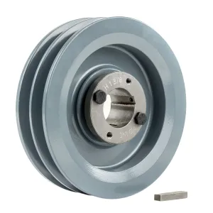 Cast Iron 5.75" Dual Groove Belt B Section 5L Pulley with 1-3/8" Sheave Bushing