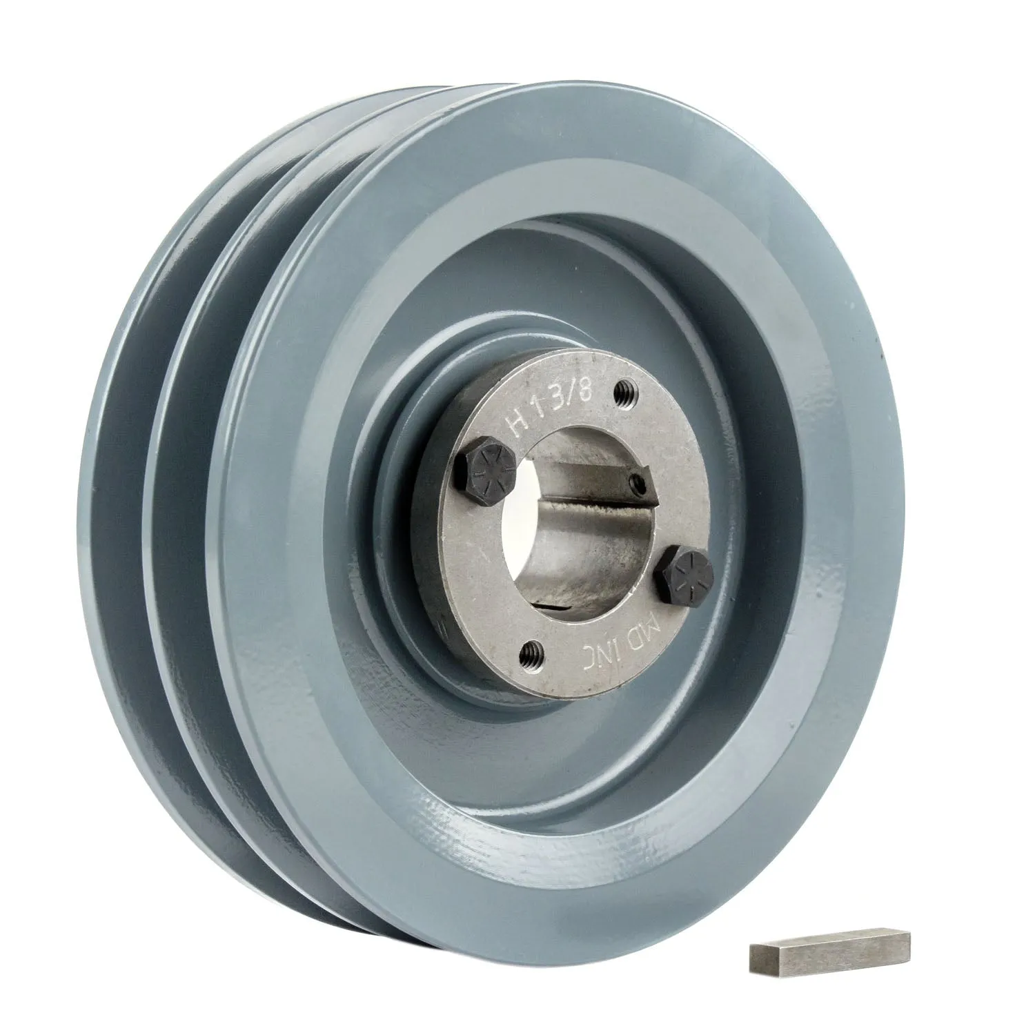 Cast Iron 5.75" Dual Groove Belt B Section 5L Pulley with 1-3/8" Sheave Bushing