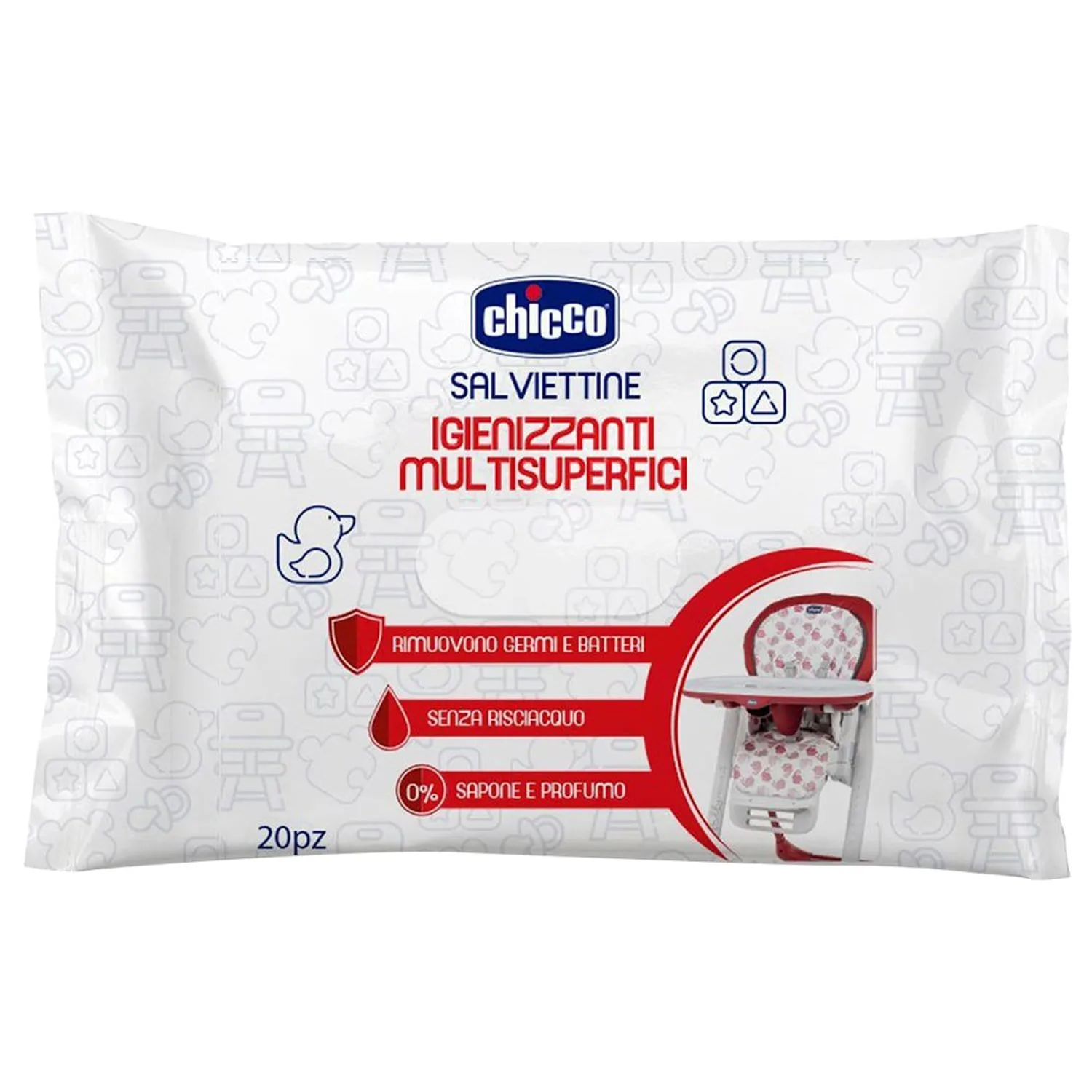 CHICCO MULTI-SURFACE CLEANSING WIPES 20PCS