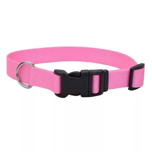 Coastal Adjustable Dog Collar with Plastic Buckle 1"x14"-20" Pink Bright