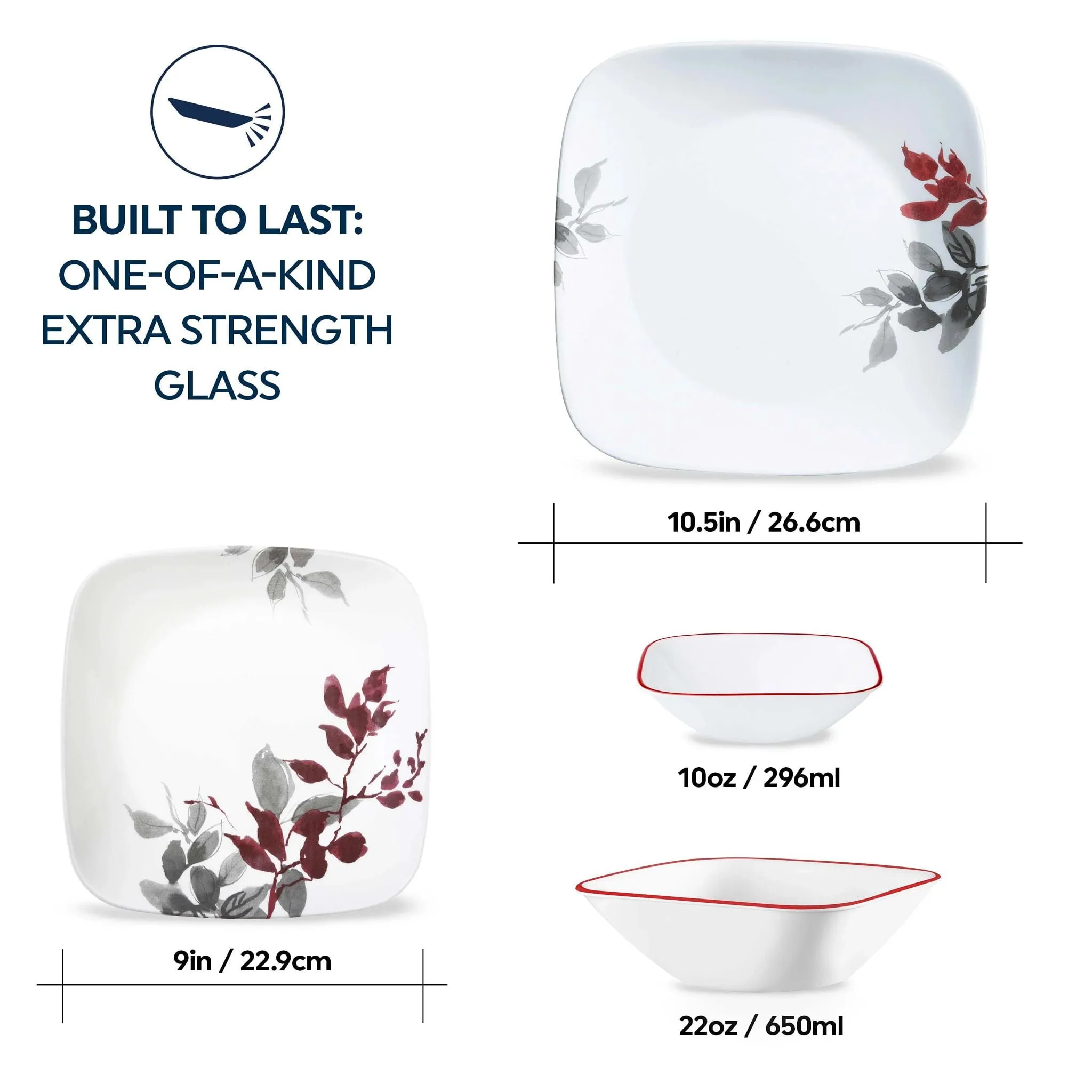Corelle Kyoto Leaves 16-piece Dinnerware Set, Service for 4
