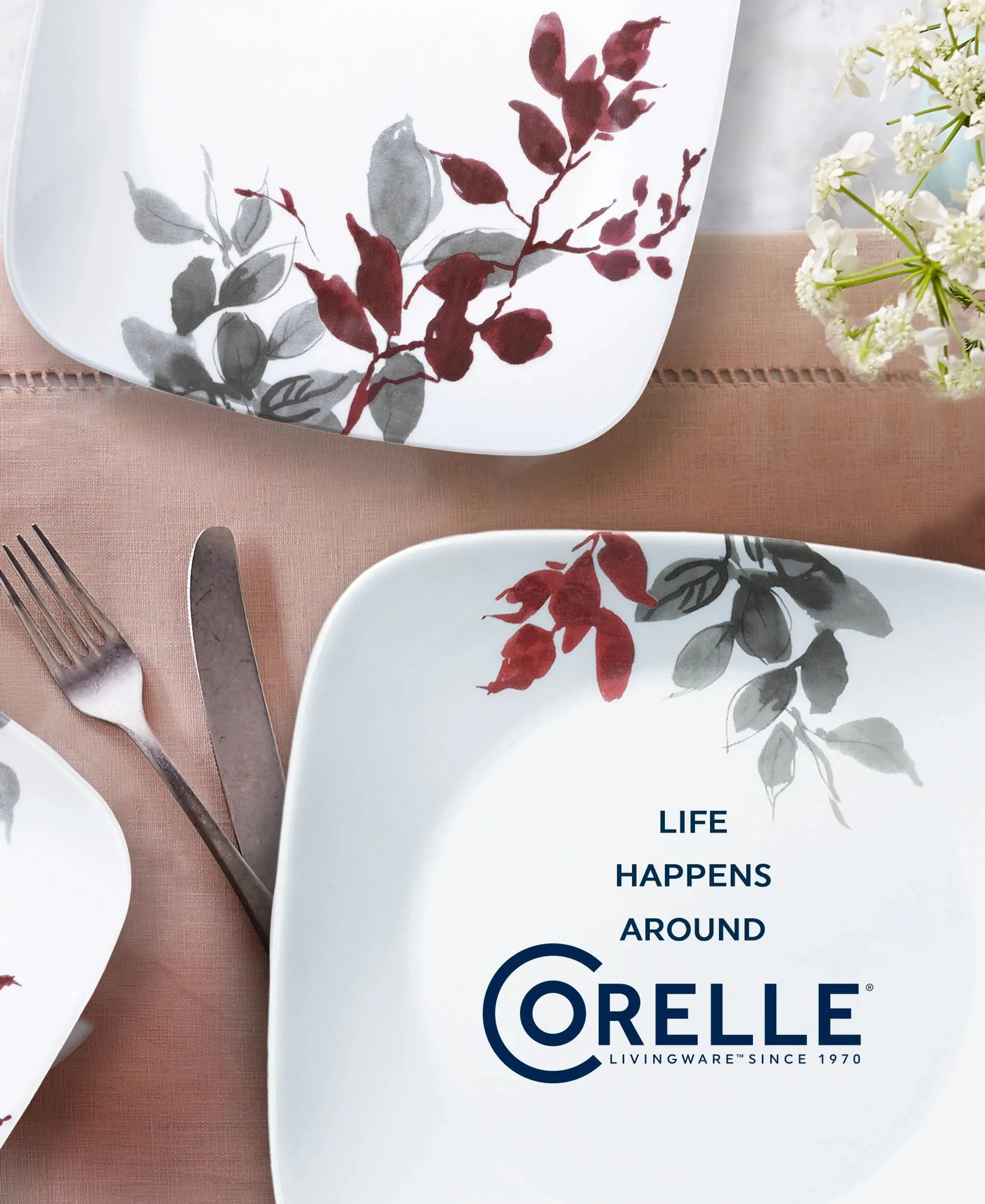 Corelle Kyoto Leaves 16-piece Dinnerware Set, Service for 4