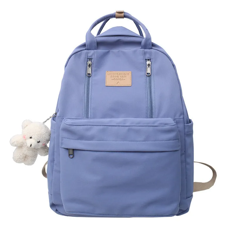 Double The Zipper Large Canvas Backpacks