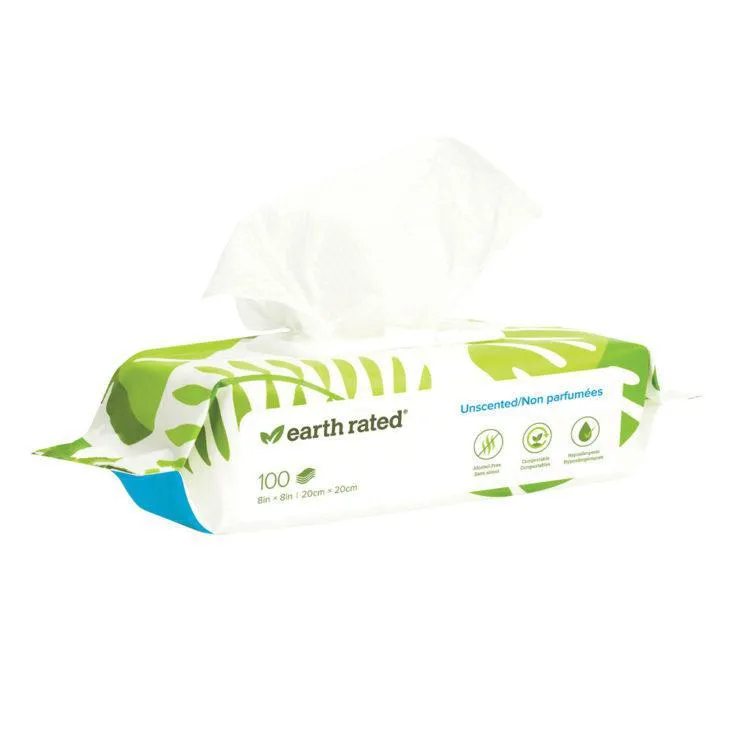 Earth Rated Compostable Wipes 100pk