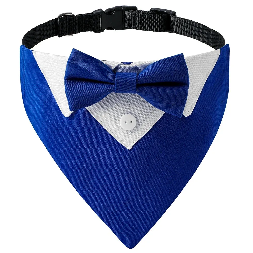Elegant Adjustable Dog Tuxedo Collar with Bow Tie for Special Occasions
