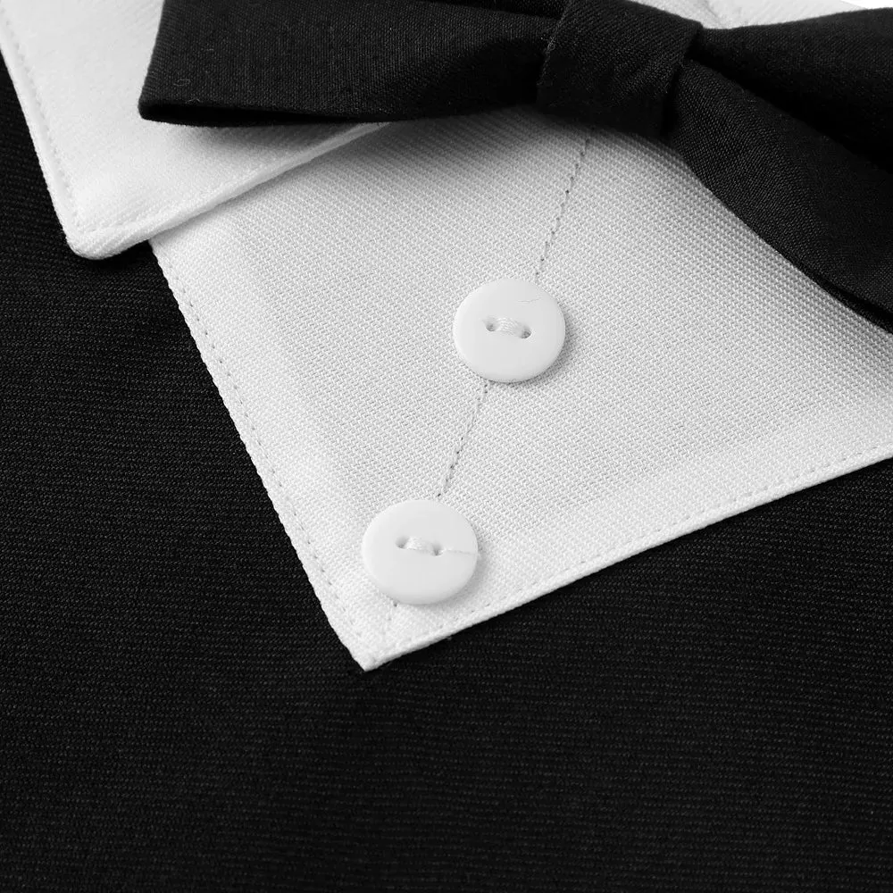 Elegant Adjustable Dog Tuxedo Collar with Bow Tie for Special Occasions