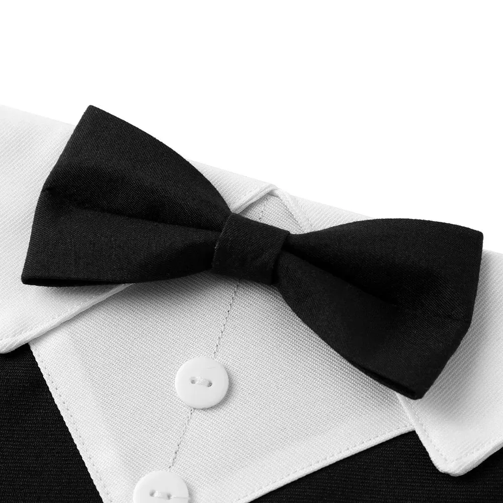 Elegant Adjustable Dog Tuxedo Collar with Bow Tie for Special Occasions