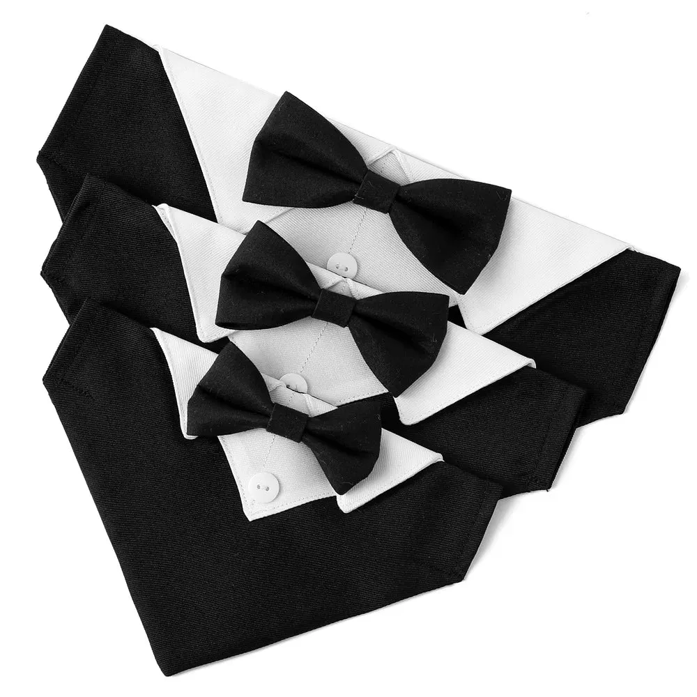Elegant Adjustable Dog Tuxedo Collar with Bow Tie for Special Occasions