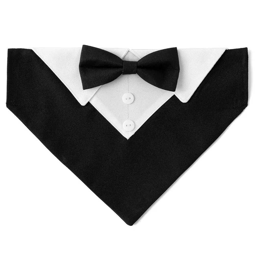 Elegant Adjustable Dog Tuxedo Collar with Bow Tie for Special Occasions