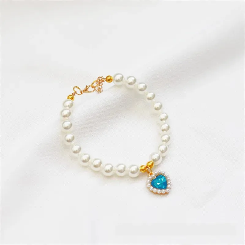 Elegant Adjustable Pearl Pet Necklace for Cats and Dogs