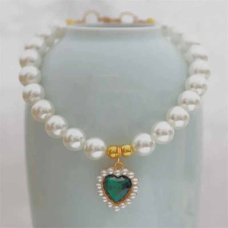 Elegant Adjustable Pearl Pet Necklace for Cats and Dogs