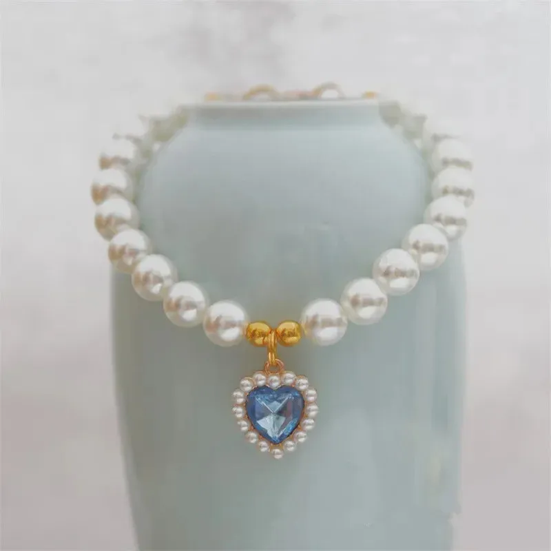 Elegant Adjustable Pearl Pet Necklace for Cats and Dogs