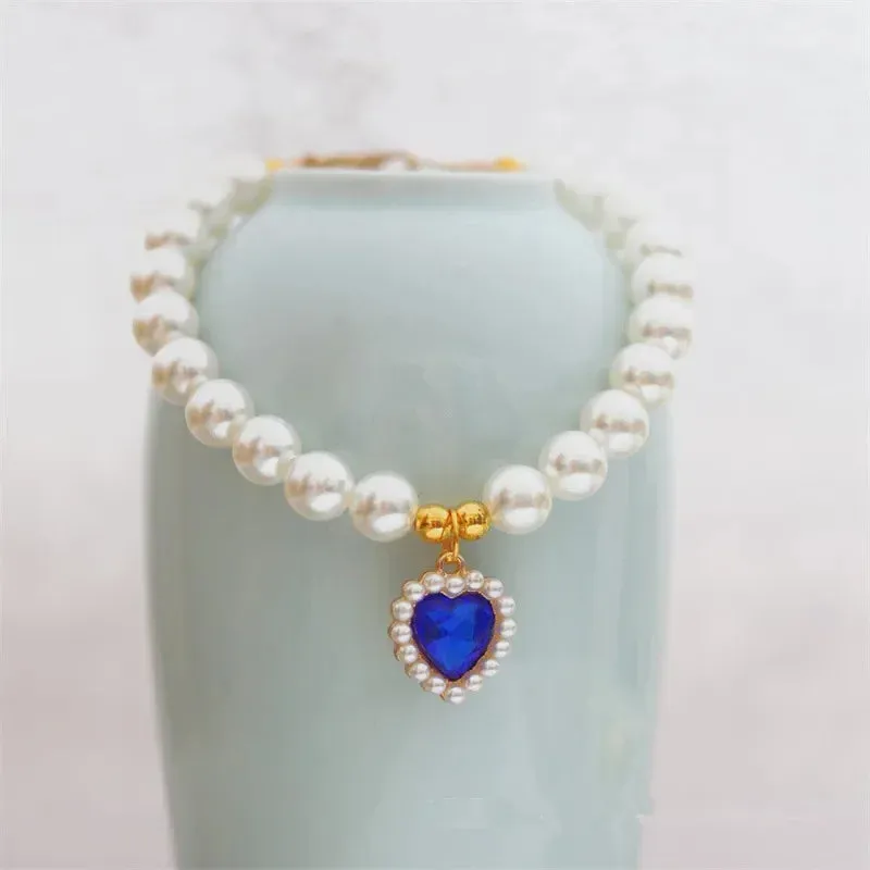 Elegant Adjustable Pearl Pet Necklace for Cats and Dogs
