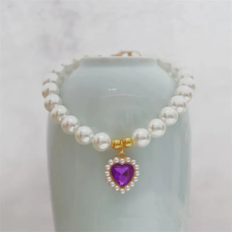 Elegant Adjustable Pearl Pet Necklace for Cats and Dogs