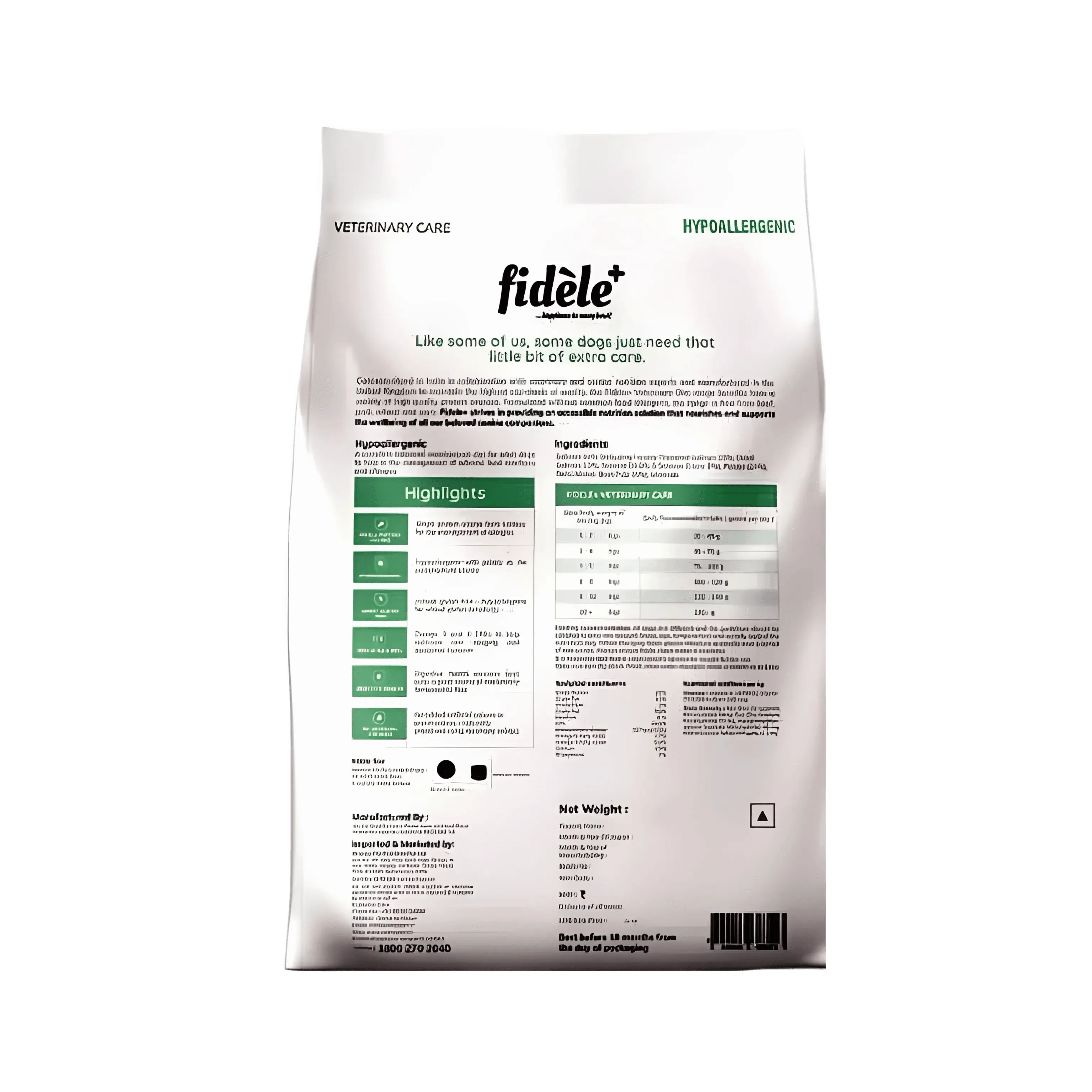 FIDELE PLUS HYPOALLERGINIC DRY FOOD (S)