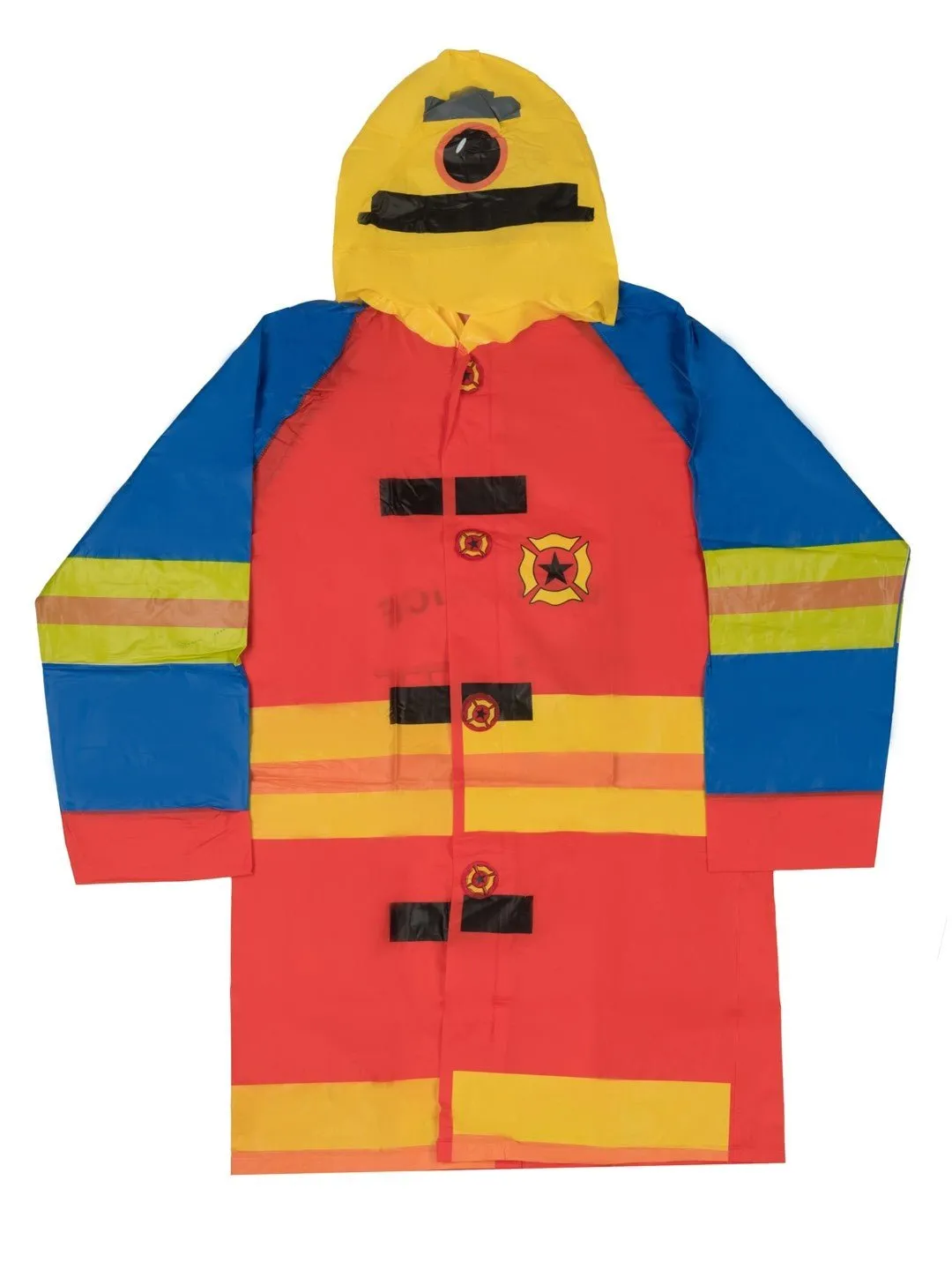 Fire Police Themed Waterproof Raincoat for Boys
