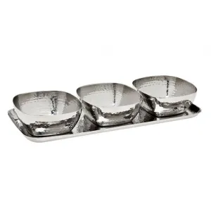 Hammered Tray  and Bowls