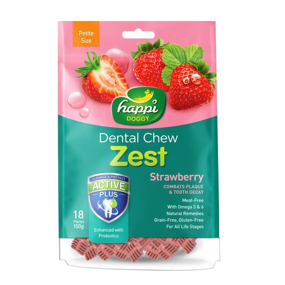 Happi Skippi (Doggy) Zest Petite Strawberry Dental Dog Chew 150g