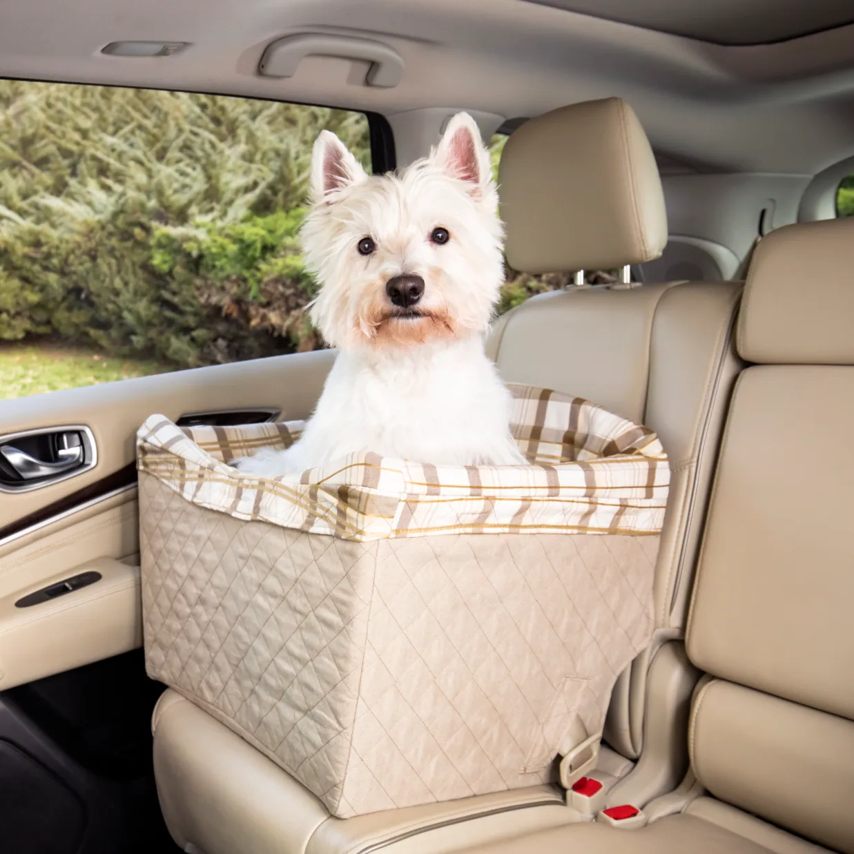 Happy Ride™ Quilted Dog Safety Seat, Tan