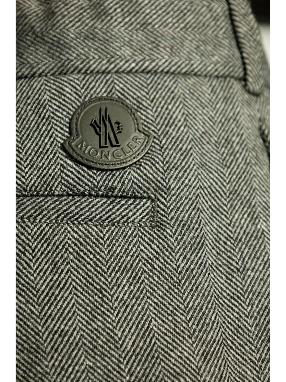 herringbone pattern tailored trousers