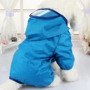 Hooded Dog Raincoat with Peak