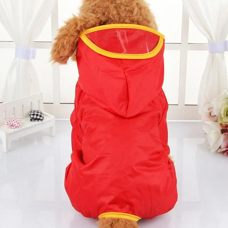 Hooded Dog Raincoat with Peak