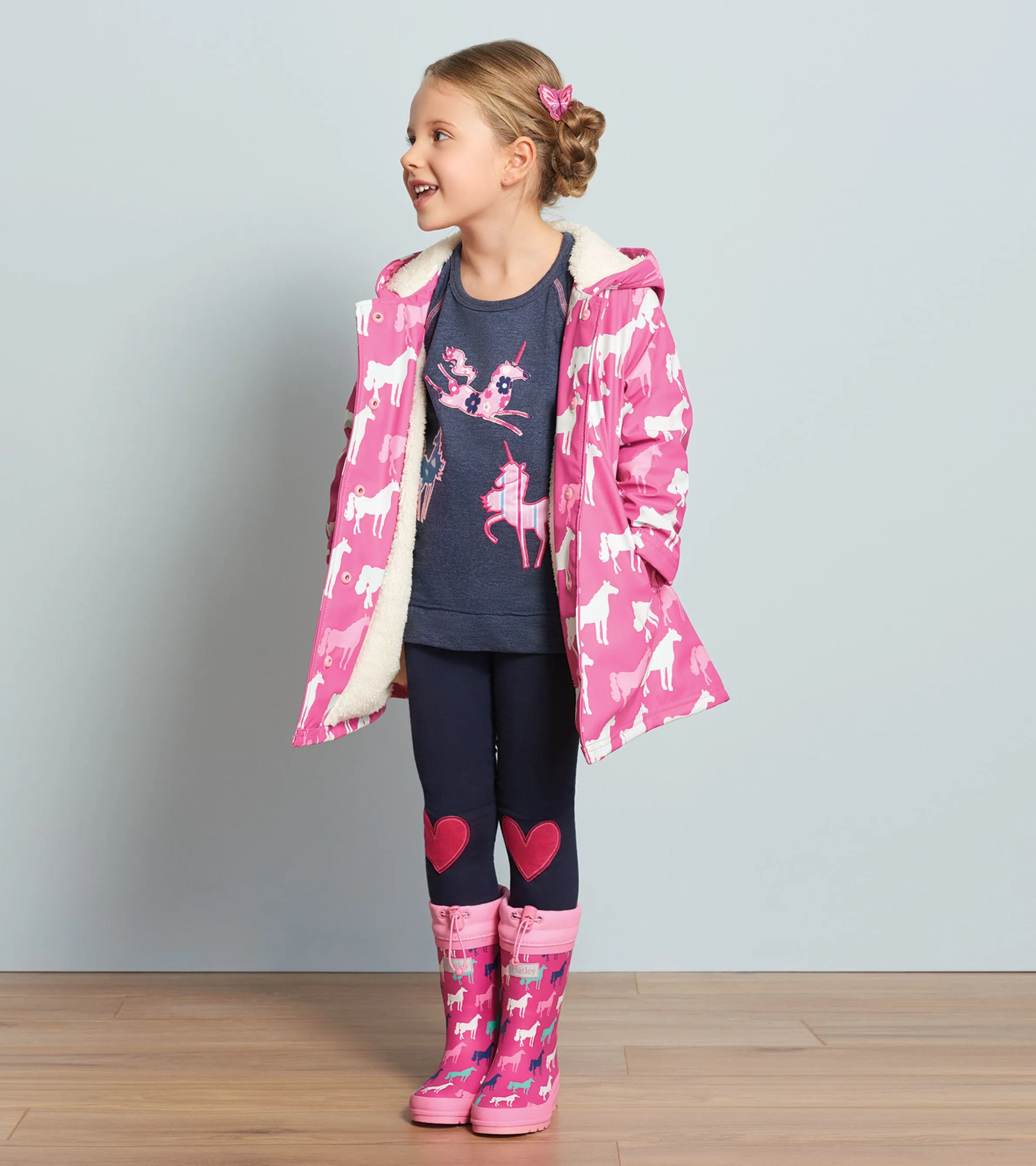 Horse Silhouettes Sherpa Lined Colour Changing Splash Jacket