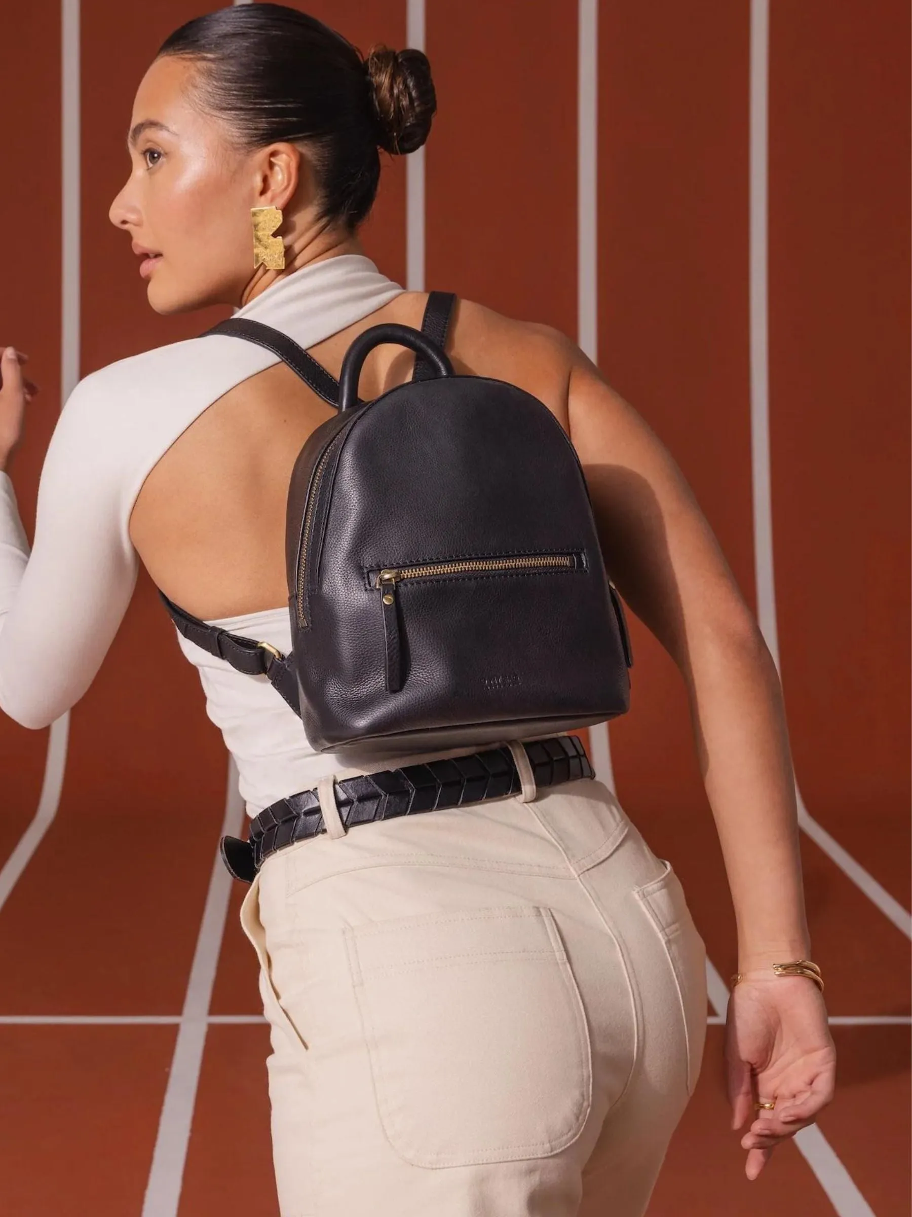 Ivy Mini Backpack - Black Soft Grain Leather