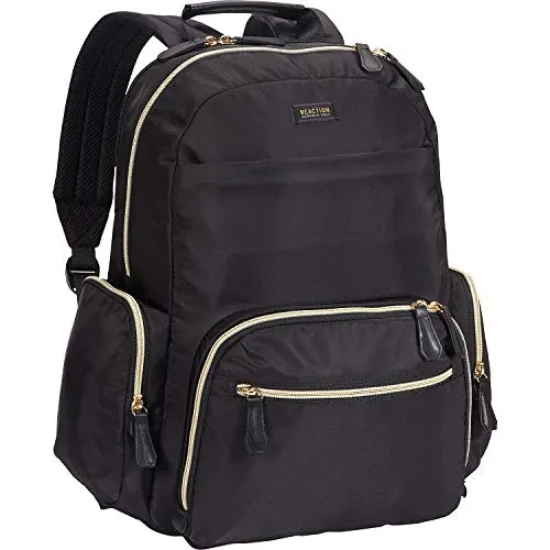 Kenneth Cole Reaction Women's Sophie Silky Nylon 15.0" Laptop & Tablet Anti-Theft RFID Backpack Laptop, Black, One Size