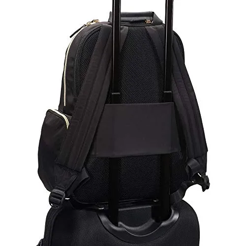 Kenneth Cole Reaction Women's Sophie Silky Nylon 15.0" Laptop & Tablet Anti-Theft RFID Backpack Laptop, Black, One Size
