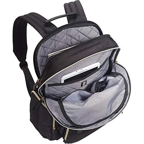Kenneth Cole Reaction Women's Sophie Silky Nylon 15.0" Laptop & Tablet Anti-Theft RFID Backpack Laptop, Black, One Size