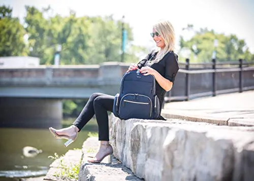 Kenneth Cole Reaction Women's Sophie Silky Nylon 15.0" Laptop & Tablet Anti-Theft RFID Backpack Laptop, Black, One Size
