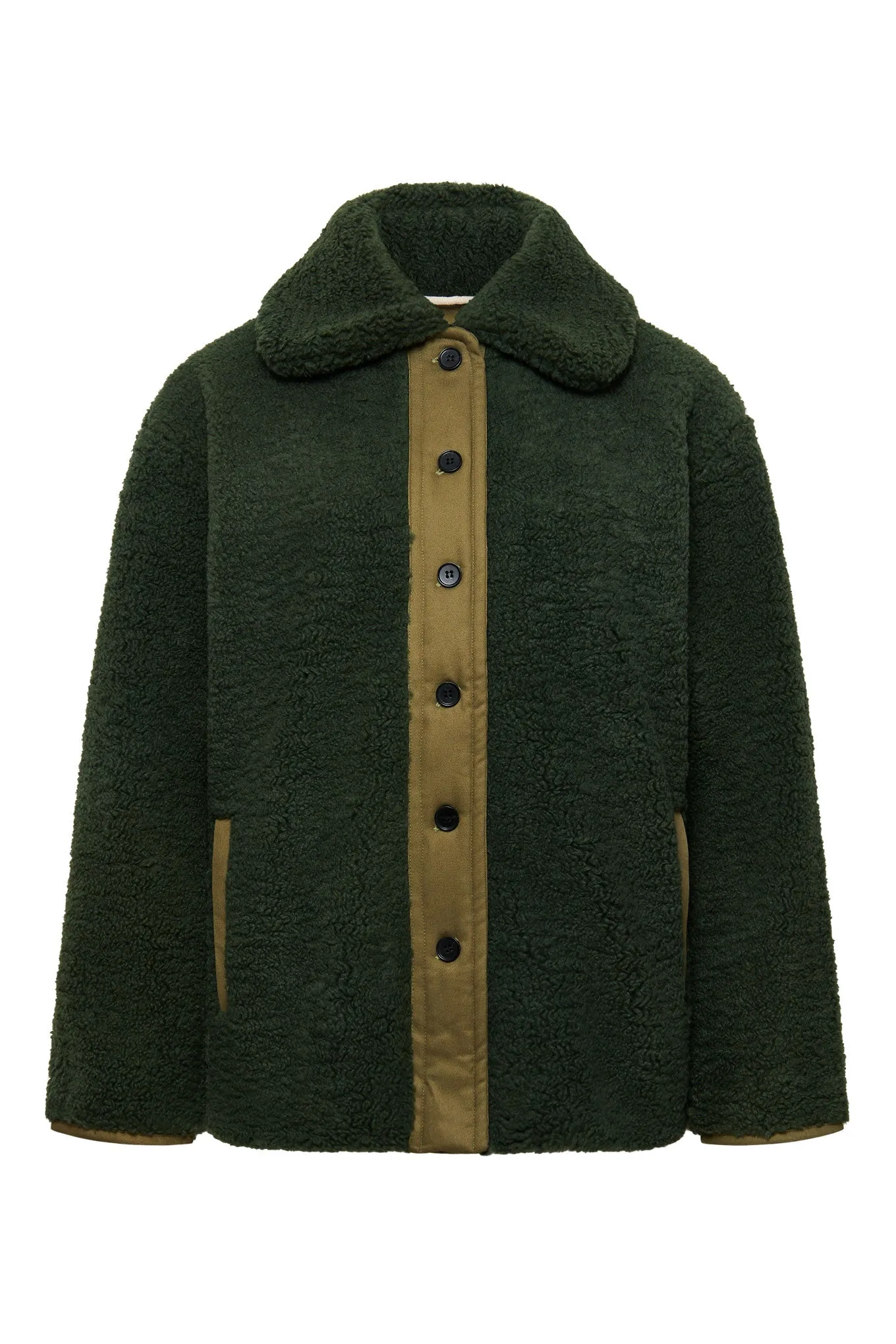 Lexi Recycled PET Fleece Coat Ivy Green