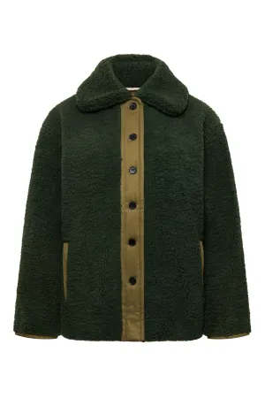 Lexi Recycled PET Fleece Coat Ivy Green
