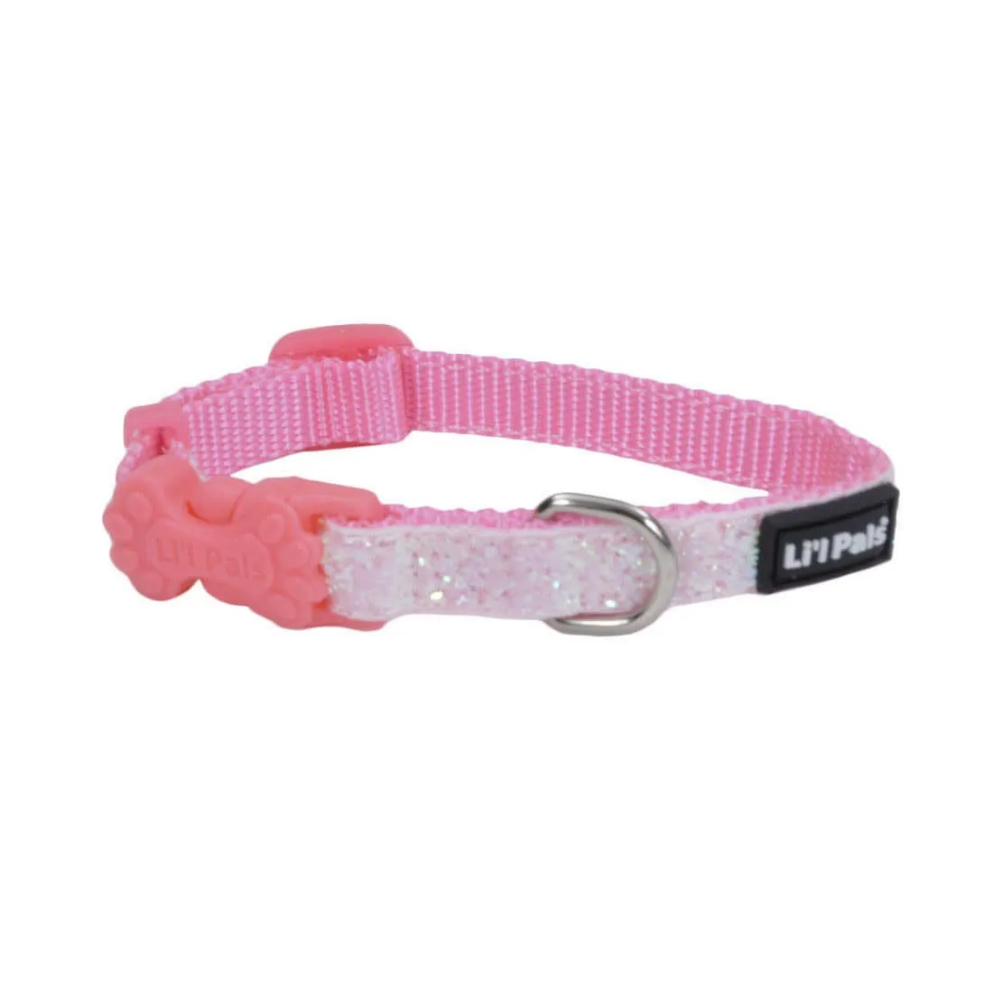 Li'l Pals Adjustable Dog Collar with Glitter Overlay