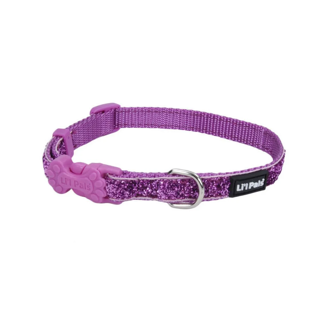 Li'l Pals Adjustable Dog Collar with Glitter Overlay