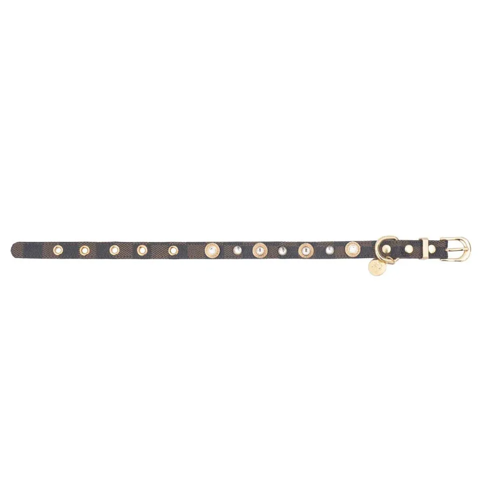 Luxury Adjustable PU Leather Cat and Dog Collar with Lucky Clover Charm