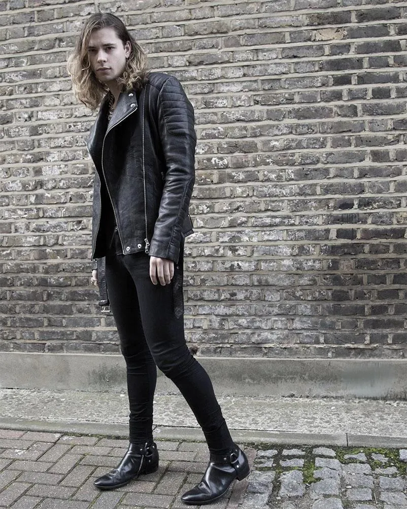 Mens Alternative Legacy Quilted Decant Leather Motorcycle Jacket