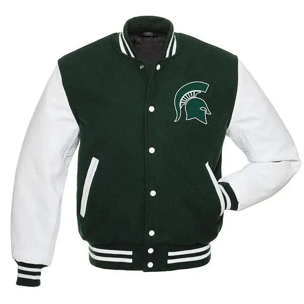 Michigan State Spartans Green And White Varsity Jacket